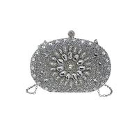 CORIOS Sac de Soirée Femme Sac en Strass à la Main Diamond Embrayage Sacs à Main D'épaule de Mariée Sacs Fourre-Tout Pochette Portefeuille pour Ceremonie Mariage Fête Cocktail Argent