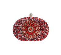 CORIOS Sac de Soirée Femme Sac en Strass à la Main Diamond Embrayage Sacs à Main D'épaule de Mariée Sacs Fourre-Tout Pochette Portefeuille pour Ceremonie Mariage Fête Cocktail Rouge