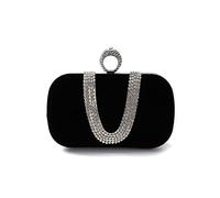 CORIOS Sac de Soirée Femme Sac en Strass à la Main Velours Embrayage Sacs D'épaule de Mariée Sacs Fourre-Tout Élégant Pochette Portefeuille pour Ceremonie Mariage Cocktail Fête Noir