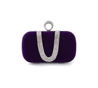 CORIOS Sac de Soirée Femme Sac en Strass à la Main Velours Embrayage Sacs D'épaule de Mariée Sacs Fourre-Tout Élégant Pochette Portefeuille pour Ceremonie Mariage Cocktail Fête Violet