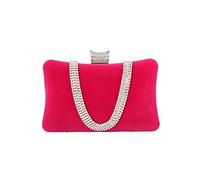 CORIOS Sac de Soirée Femme Velours Embrayage Sac en Strass à la Main Élégant Pochette Portefeuille Sacs D'épaule de Mariée Sacs Fourre-Tout pour Ceremonie Mariage Fête Cocktail Rose