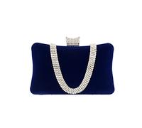 CORIOS Sac de Soirée Femme Velours Embrayage Sac en Strass à la Main Élégant Pochette Portefeuille Sacs D'épaule de Mariée Sacs Fourre-Tout pour Ceremonie Mariage Fête Cocktail Bleu