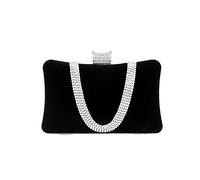 CORIOS Sac de Soirée Femme Velours Embrayage Sac en Strass à la Main Élégant Pochette Portefeuille Sacs D'épaule de Mariée Sacs Fourre-Tout pour Ceremonie Mariage Fête Cocktail Noir