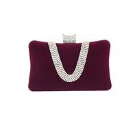 CORIOS Sac de Soirée Femme Velours Embrayage Sac en Strass à la Main Élégant Pochette Portefeuille Sacs D'épaule de Mariée Sacs Fourre-Tout pour Ceremonie Mariage Fête Cocktail Violet