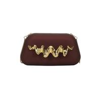 CORIOS Sac de Soirée pour Femme Embrayage en Acrylique Sacs à Main D'épaule de Mariée Poignée en Métal Pochette Portefeuille Élégant Cocktail Mariage Fête Sacs Fourre-Tout Rouge Marron