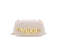 CORIOS Sac de Soirée pour Femme Embrayage en Acrylique Sacs à Main D'épaule de Mariée Poignée en Métal Pochette Portefeuille Élégant Cocktail Mariage Fête Sacs Fourre-Tout Blanc