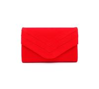 CORIOS Sac de Soirée pour Femme Enveloppe Pochette Sacs à Main D'épaule de Mariée Embrayage en Velours Sacs Fourre-Tout de Chaîne Élégant Sac à Bandoulière pour Fête Banquet Mariage Party Rouge