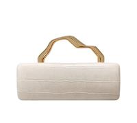 CORIOS Sac de Soirée pour Femme Motif Crocodile Embrayage en Cuir PU Sacs à Main D'épaule de Mariée Élégant Sacs Fourre-Tout Pochette Portefeuille avec Poignée Métallique et Chaîne Amovible Blanc