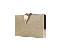 CORIOS Sac de Soirée pour Femme Pochette à Boucle de Feuille Sacs à Main D'épaule de Mariée Sacs Fourre-Tout de Chaîne Élégant Sac à Bandoulière Embrayage pour Fête Banquet Mariage Or
