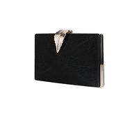 CORIOS Sac de Soirée pour Femme Pochette à Boucle de Feuille Sacs à Main D'épaule de Mariée Sacs Fourre-Tout de Chaîne Élégant Sac à Bandoulière Embrayage pour Fête Banquet Mariage Noir