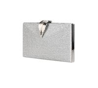 CORIOS Sac de Soirée pour Femme Pochette à Boucle de Feuille Sacs à Main D'épaule de Mariée Sacs Fourre-Tout de Chaîne Élégant Sac à Bandoulière Embrayage pour Fête Banquet Mariage Argent