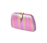 CORIOS Sac de Soirée pour Femme Pochette à Boucle de Feuille Sacs Fourre-Tout de Chaîne Sacs à Main D'épaule de Mariée Embrayage Sac à Bandoulière pour Fête Banquet Mariage Rose
