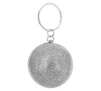 CORIOS Sac de Soirée pour Femme Rondes Boule Cristal Soirée Pochette Diamond Embrayage Sac en Strass à la Main Sacs Fourre-Tout Sacs D'épaule de Mariée pour Fête Banquet Mariage Bal Argent