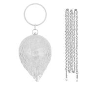 CORIOS Sac de Soirée pour Femme Rondes Boule Cristal Soirée Pochette Sac en Strass à la Main Diamond Embrayage Sacs Fourre-Tout Sacs à Main D'épaule de Mariée pour Fête Banquet Mariage Bal Argent