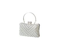 CORIOS Sac de Soirée pour Femme Sac en Strass à la Main Diamond Embrayage Sacs D'épaule de Mariée Formel Sacs Fourre-Tout Élégant Pochette Portefeuille pour Cocktail Fête Mariage Ceremonie Argent
