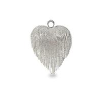 CORIOS Sac de Soirée pour Femme Sac en Strass à la Main Diamond Embrayage Sacs D'épaule de Mariée Sacs Fourre-Tout Élégant Pochette Portefeuille pour Ceremonie Mariage Cocktail Fête Argent