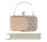 CORIOS Sac de Soirée pour Femme Sac en Strass à la Main Pochettes Sacs Fourre-Tout Sacs à Main D'épaule de Mariée Diamond Embrayage Sac à Bandoulière pour Fête Banquet Mariage Bal Or
