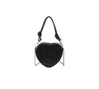 CORIOS Sac de Soirée pour Femme Sac en Strass à la Main Sacs D'épaule de Mariée Diamond Embrayage Élégant Pochette Portefeuille Coeur Sacs Fourre-Tout pour Cocktail Mariage Ceremonie Fête Noir