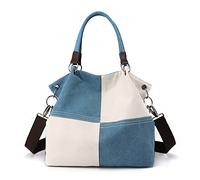 CORIOS Sac de Toile Sac à Main Femme Casual Sac à Bandoulière Grande Capacité Sacs Portés Épaule Sac Cabas Sac Messager pour Travail Voyage Fête Achat Bleu