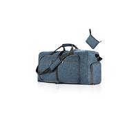 CORIOS Sac de Voyage Hommes/Femmes 65L Pliable Sac de Sport Gym Grande Sac Weekend à Bandoulière avec Compartiment à Chaussures Léger Sac d'Hôpital Oxford Sac de Fitness pour Travail Sport Bleu