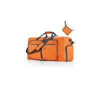 CORIOS Sac de Voyage Hommes/Femmes 65L Pliable Sac de Sport Gym Grande Sac Weekend à Bandoulière avec Compartiment à Chaussures Léger Sac d'Hôpital Oxford Sac de Fitness pour Travail Sport Orange
