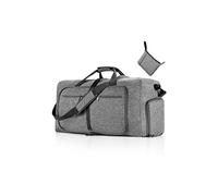 CORIOS Sac de Voyage Hommes/Femmes 85L Pliable Sac de Sport Gym Grande Sac Weekend à Bandoulière avec Compartiment à Chaussures Léger Sac d'Hôpital Oxford Sac de Fitness pour Travail Sport Gris