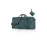 CORIOS Sac de Voyage Hommes/Femmes 85L Pliable Sac de Sport Gym Grande Sac Weekend à Bandoulière avec Compartiment à Chaussures Léger Sac d'Hôpital Oxford Sac de Fitness pour Travail Sport Vert