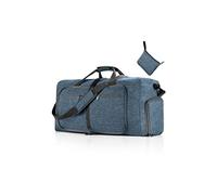 CORIOS Sac de Voyage Hommes/Femmes 85L Pliable Sac de Sport Gym Grande Sac Weekend à Bandoulière avec Compartiment à Chaussures Léger Sac d'Hôpital Oxford Sac de Fitness pour Travail Sport Bleu