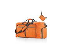 CORIOS Sac de Voyage Hommes/Femmes 85L Pliable Sac de Sport Gym Grande Sac Weekend à Bandoulière avec Compartiment à Chaussures Léger Sac d'Hôpital Oxford Sac de Fitness pour Travail Sport Orange