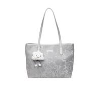 CORIOS Sac Ordinateur Portable en Velours Femme Sacs à Main Portés Épaule avec Mignon Pendentif Nuage Grande Sac Porté-Documents Serviette Fourre-Tout pour Affaires Voyage Achats Travail Argent