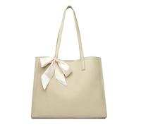 CORIOS Sac Ordinateur Portable Porte-Documents pour Femmes PU Cuir Sac à Main Imperméable Sacs Portés Épaule Grand Sac Hobo Sac Cabas Élégant Sacs Fourre-Tout pour Travail Affaires Voyage Beige