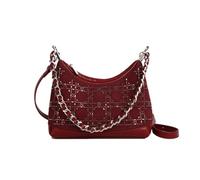 CORIOS Sac Porté Epaule pour Femmeen Sac à Main en PU Cuir Sac Bandoulière avec Motif Losange Capacité Moyenne Sac Fourre-Tout Hobo Cabas pour Quotidien Shopping Voyage Travail Rouge Vin