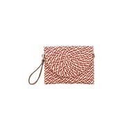 CORIOS Sac Tissé en Paille pour Femme Sac de Plage D'été Enveloppe Sacs Cabas Sac Fourre-Tout Tressés à la Main Bohème Sacs Portés Épaule Rétro Sac à Main pour Voyage Plage Vacances Rouge