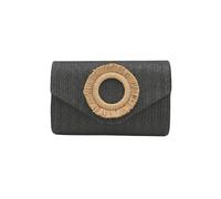 CORIOS Sac Tissé en Paille pour Femme Sac de Soirée Sacs à Main D'épaule de Mariée Sacs Fourre-Tout de Chaîne Élégant Pochettes et Clutches Sac à Bandoulière pour Mariage Voyage Bal Fete Noir