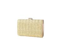 CORIOS Sac Tissé en Paille pour Femme Sac de Soirée Sacs à Main D'épaule de Mariée Sacs Fourre-Tout de Chaîne Élégant Sac à Bandoulière Pochettes et Clutches Chameau