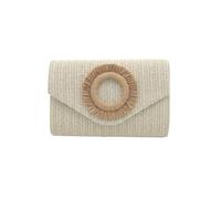 CORIOS Sac Tissé en Paille pour Femme Sac de Soirée Sacs à Main D'épaule de Mariée Sacs Fourre-Tout de Chaîne Élégant Pochettes et Clutches Sac à Bandoulière pour Mariage Voyage Bal Fete Blanc
