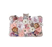 CORIOS Sacs à Main de Soirée Floraux pour Femmes Pochettes Strass Fleur Colorés Sacs à Main D'épaule de Mariée Sacs Fourre-Tout de Mariage Sac à Bandoulière pour Fête Banquet Mariage Or