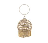 CORIOS Sacs à Main d'embrayage pour Femmes Sac de Soirée Rondes Boule Cristal Pochette Sac en Strass à la Main Sacs D'épaule de Mariée Sacs Fourre-Tout pour Fête Banquet Mariage Bal Or