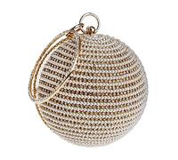 CORIOS Sacs à Main d'embrayage pour Femmes Sac de Soirée Rondes Boule Pochette Sac en Strass à la Main Embrayage Sacs Fourre-Tout Sac à Bandoulièrepour Fête Banquet Mariage Bal Or