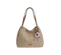 CORIOS Sacs Portés Épaule avec Charm Pompon Mignon Sac à Main en PU Cuir pour Femme Grande Capacité Sac Bandoulière Élégant Sac Fourre-Tout Bureau Voyage Travail Shopping Tote Gris Abricot
