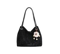 CORIOS Sacs Portés Épaule avec Charm Pompon Mignon Sac à Main en PU Cuir pour Femme Grande Capacité Sac Bandoulière Élégant Sac Fourre-Tout Bureau Voyage Travail Shopping Tote Noir