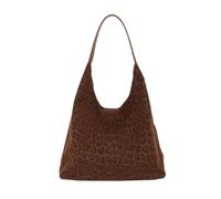 CORIOS Sacs Portés Épaule avec Imprimé Léopard pour Femme Sac à Main en Daim Grande Capacité Sacs Fourre-Tout Modèle Sac Hobo Cabas Quotidien Voyage Achats Travail Sac sous Les Bras Marron