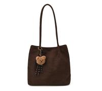 CORIOS Sacs Portés Épaule avec Mode Imprimé Léopard pour Femme Sac à Main avec Pendentif Ours Mignon Sacs Fourre-Tout en Daim Grande Capacité Sac Hobo Cabas pour Quotidien Voyage Achats Travail Café