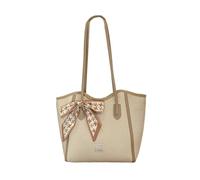 CORIOS Sacs Portés Épaule en PU Cuir Sac à Main avec Décoration de Foulard à Nœud Grand Sac Porté-Documents Serviette Mallette Élégant Bureau Travail Voyage Sac Fourre-Tout Kaki