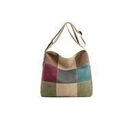 CORIOS Sacs Portés Épaule en Toile Femme Éclisse Multicolore Sac à Bandoulière Grande Sac à Main Occasionnel Sacs Cabas Sac Hobo Multifonctionnel Sac Messager Sac Fourre Tout Café