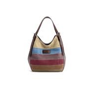 CORIOS Sacs Portés Épaule en Toile Femme Sac Cabas Rayures Multicolores Rétro Sac à Main Grand Sac Fourre Tout Multifonctionnel Sac Messager Occasionnel Sac Hobo Gris