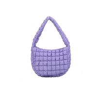 CORIOS Sacs Portés Épaule Matelassé pour Femme Elégant Sac à Main Rembourré Grande Nylon Sac à Poignée Supérieure Léger Sac Fourre-Tout Mode Sac Hobo Cabas pour Travail Voyage Achats Violet