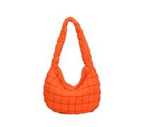 CORIOS Sacs Portés Épaule Matelassé pour Femme Elégant Sac à Main Rembourré Grande Nylon Sac à Poignée Supérieure Léger Sac Fourre-Tout Mode Sac Hobo Cabas pour Travail Voyage Achats Orange