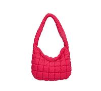 CORIOS Sacs Portés Épaule Matelassé pour Femme Elégant Sac à Main Rembourré Grande Nylon Sac à Poignée Supérieure Léger Sac Fourre-Tout Mode Sac Hobo Cabas pour Travail Voyage Achats Rouge Rose
