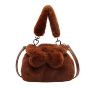 CORIOS Sacs Portés Épaule Moelleux en Peluche pour Femme Petit Sac à Main Sac à Bandoulière Rétro Sac Fourre Tout Léger Sac à Poignée Supérieure Sac Messager Elégant Doux Sac Hobo Sacs Cabas Caramel